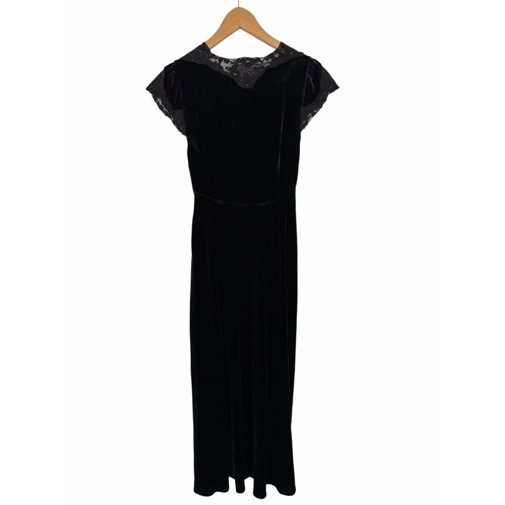Rixo Amari Silk-Velvet Midi Dress in Black Size 2 - Picture 5 of 12